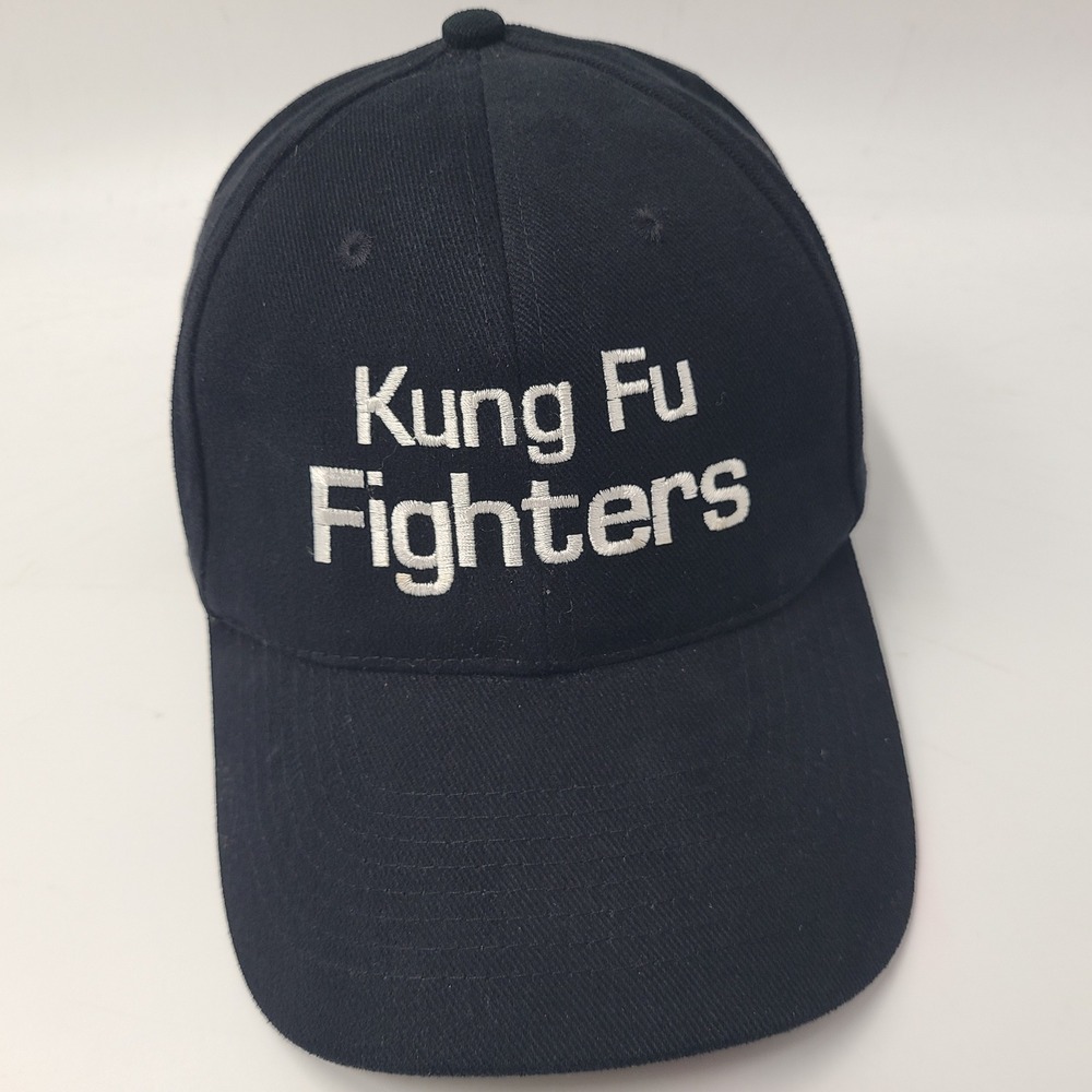 Vintage Kung Fu Fighters Hat Snapback Black White Martial Arts Casual Cotton Men